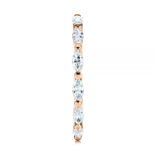 18k Rose Gold 18k Rose Gold Marquise Diamond Eternity Wedding Band - Side View - 105187