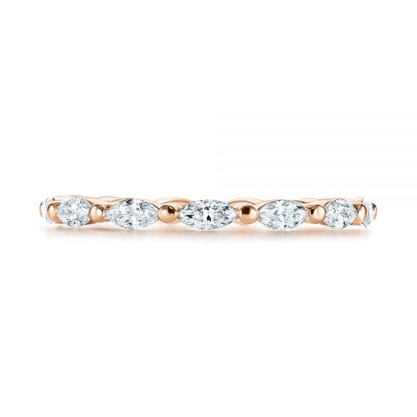 18k Rose Gold 18k Rose Gold Marquise Diamond Eternity Wedding Band - Top View - 105187