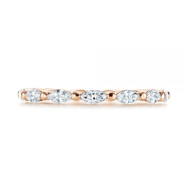 14k Rose Gold 14k Rose Gold Marquise Diamond Eternity Wedding Band - Top View -  105187