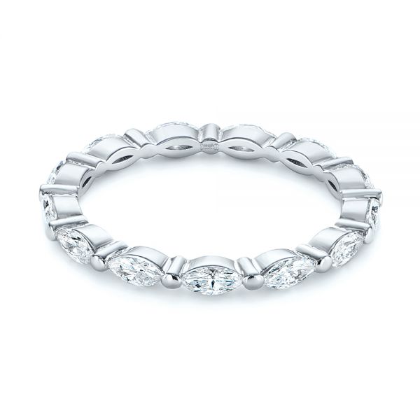 14k White Gold Marquise Diamond Eternity Wedding Band - Flat View - 105187