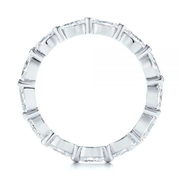 14k White Gold Marquise Diamond Eternity Wedding Band - Front View - 105187