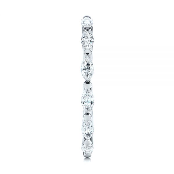 14k White Gold Marquise Diamond Eternity Wedding Band - Side View - 105187