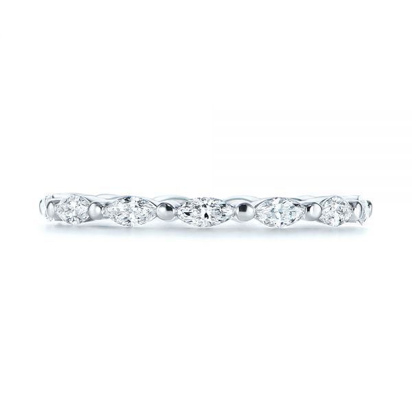 14k White Gold Marquise Diamond Eternity Wedding Band - Top View - 105187