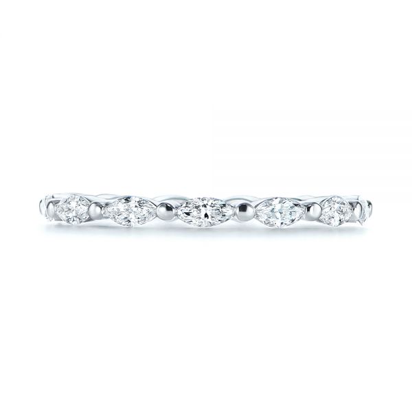 14k White Gold Marquise Diamond Eternity Wedding Band - Top View -  105187