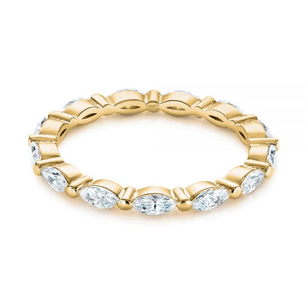 18k Yellow Gold 18k Yellow Gold Marquise Diamond Eternity Wedding Band - Flat View - 105187