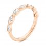 18k Rose Gold 18k Rose Gold Marquise Diamond Wedding Band - Three-Quarter View -  106660 - Thumbnail