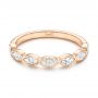 18k Rose Gold 18k Rose Gold Marquise Diamond Wedding Band - Flat View -  106660 - Thumbnail