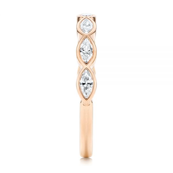 18k Rose Gold 18k Rose Gold Marquise Diamond Wedding Band - Side View - 106660