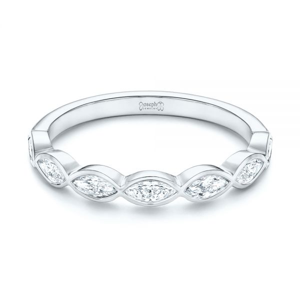 Platinum Platinum Marquise Diamond Wedding Band - Flat View - 106660
