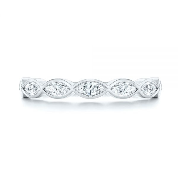 Platinum Platinum Marquise Diamond Wedding Band - Top View - 106660