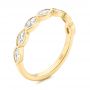 18k Yellow Gold Marquise Diamond Wedding Band - Three-Quarter View -  106660 - Thumbnail