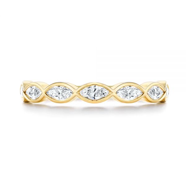 14k Yellow Gold 14k Yellow Gold Marquise Diamond Wedding Band - Top View -  106660