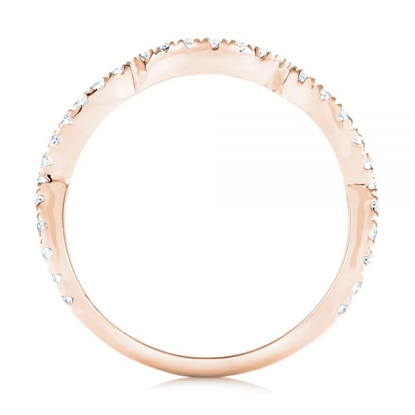 18k Rose Gold 18k Rose Gold Matching Diamond Wedding Band - Front View - 102476