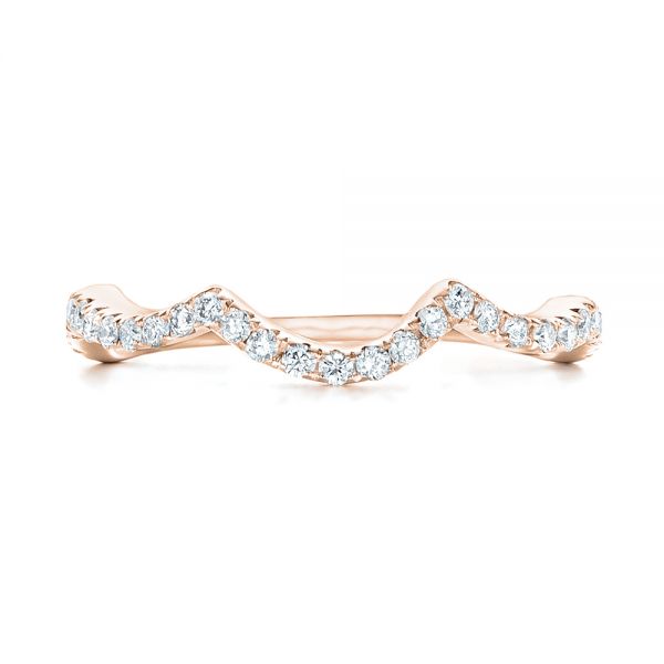 18k Rose Gold 18k Rose Gold Matching Diamond Wedding Band - Top View - 102476