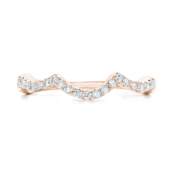 14k Rose Gold 14k Rose Gold Matching Diamond Wedding Band - Top View -  102476