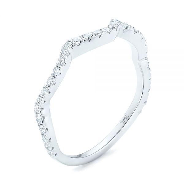 18k White Gold 18k White Gold Matching Diamond Wedding Band - Three-Quarter View -  102476