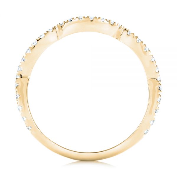 18k Yellow Gold 18k Yellow Gold Matching Diamond Wedding Band - Front View -  102476