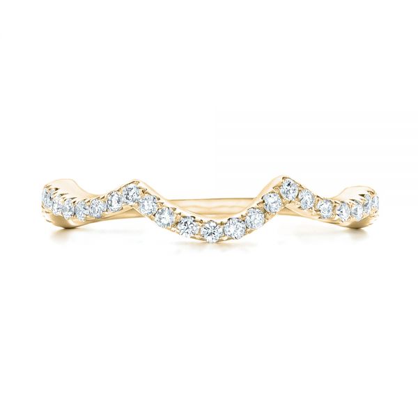 18k Yellow Gold 18k Yellow Gold Matching Diamond Wedding Band - Top View -  102476