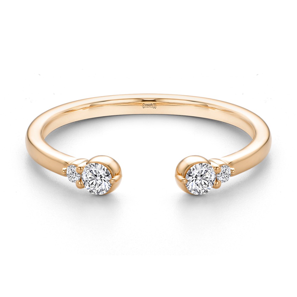 14k Rose Gold 14k Rose Gold Open Cluster Diamond Wedding Band - Flat View -  108038