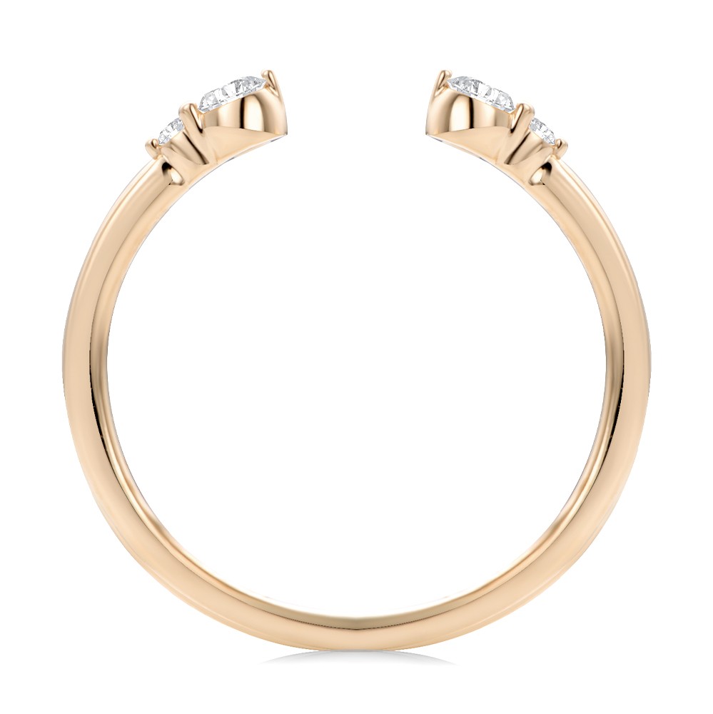 14k Rose Gold 14k Rose Gold Open Cluster Diamond Wedding Band - Front View -  108038