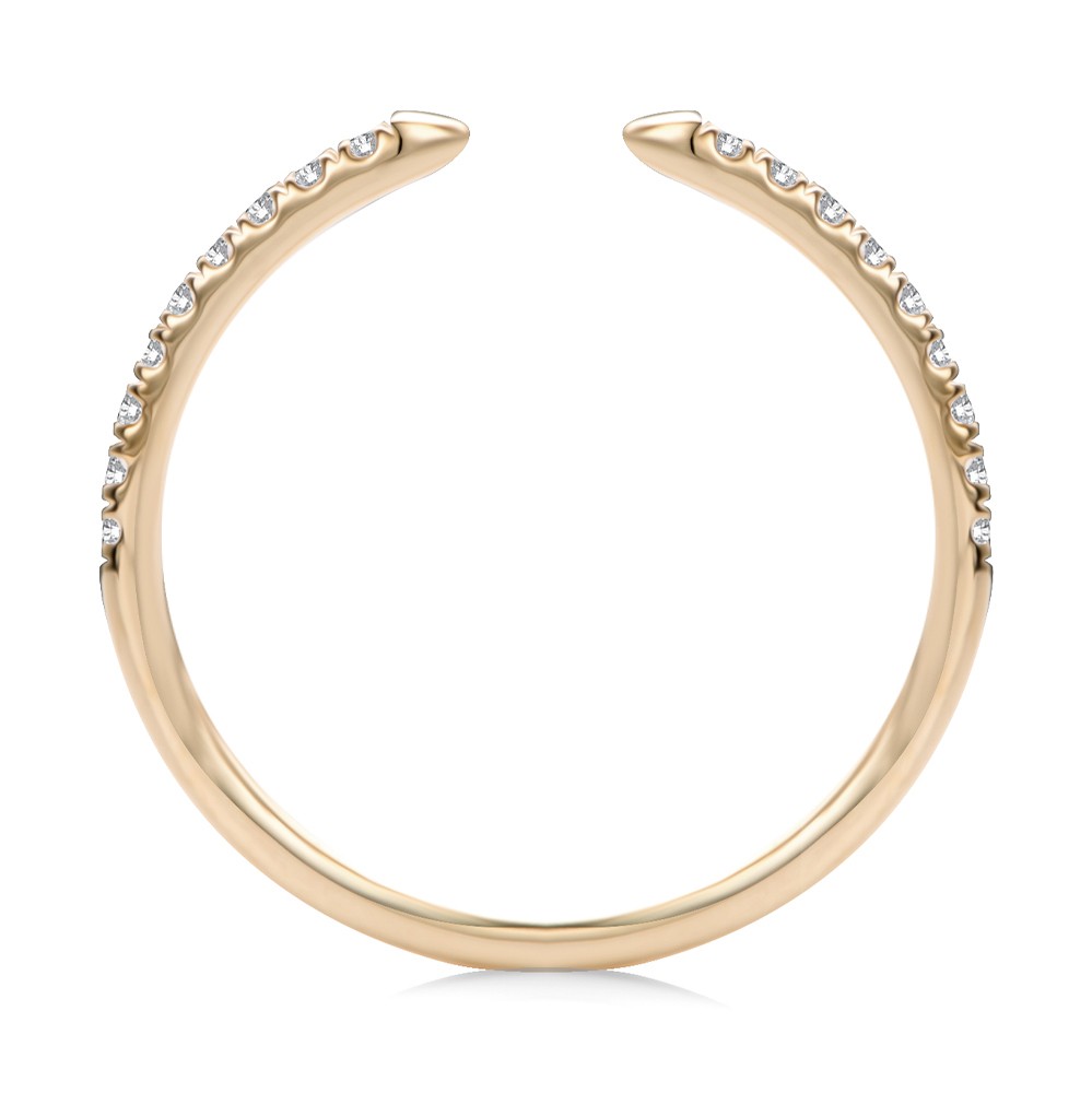 14k Rose Gold 14k Rose Gold Open Diamond Wedding Band - Front View -  108039