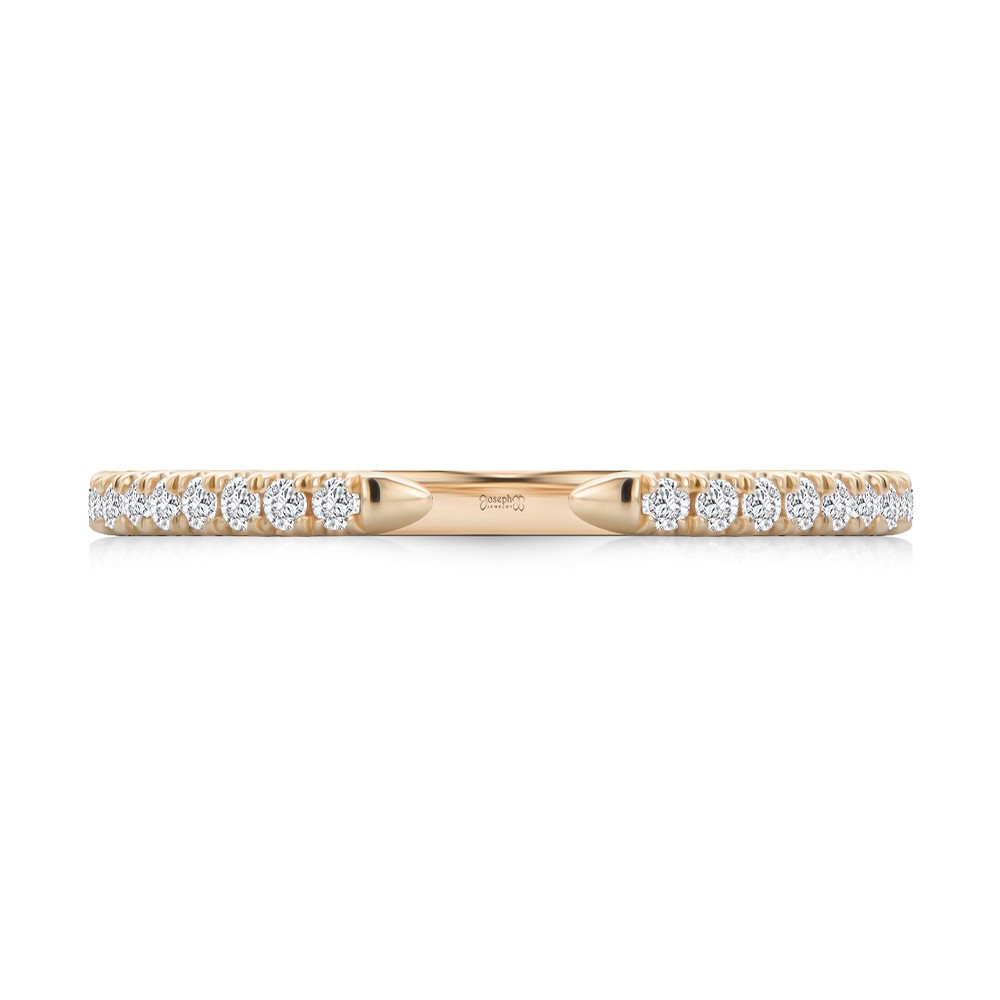 14k Rose Gold 14k Rose Gold Open Diamond Wedding Band - Top View -  108039