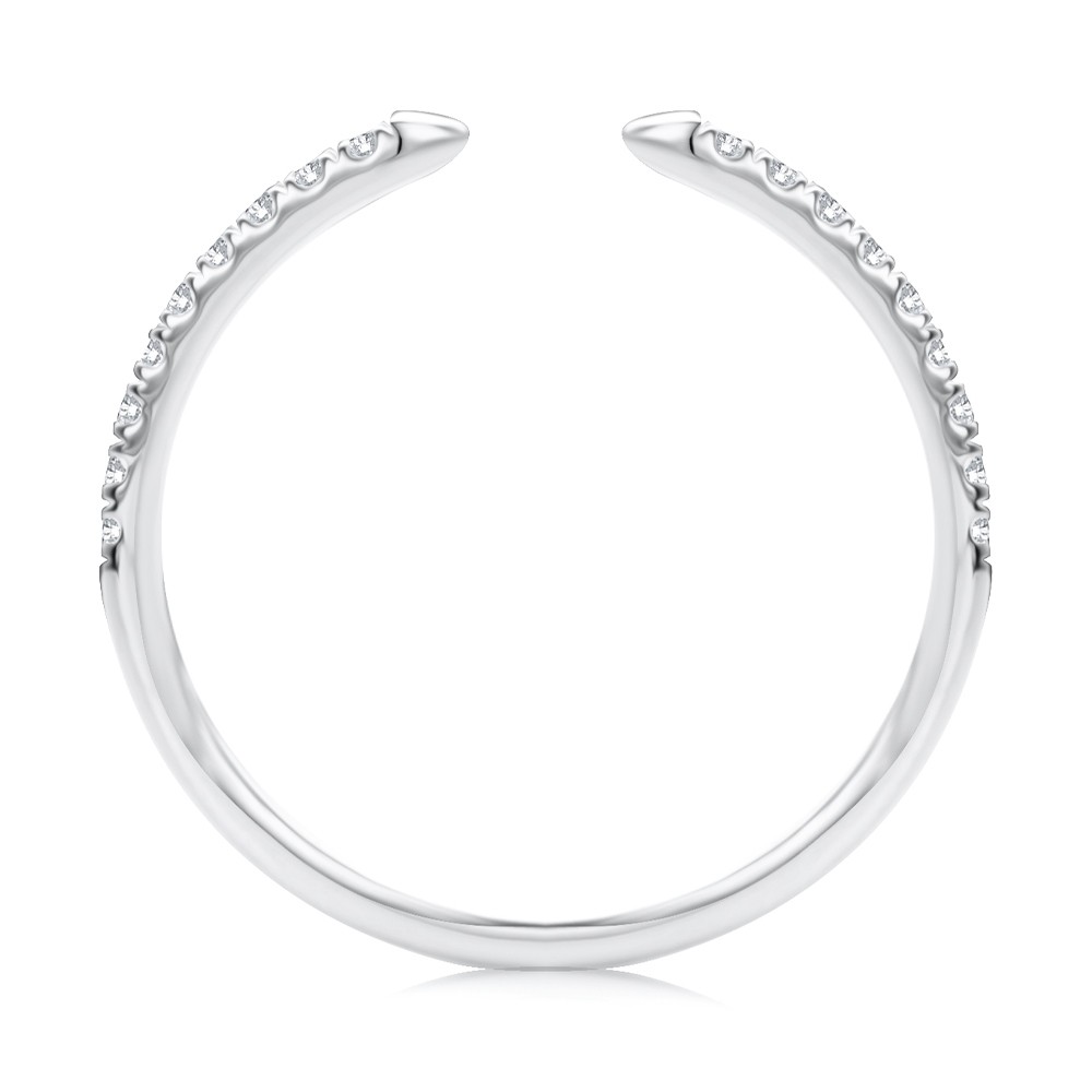 18k White Gold 18k White Gold Open Diamond Wedding Band - Front View -  108039