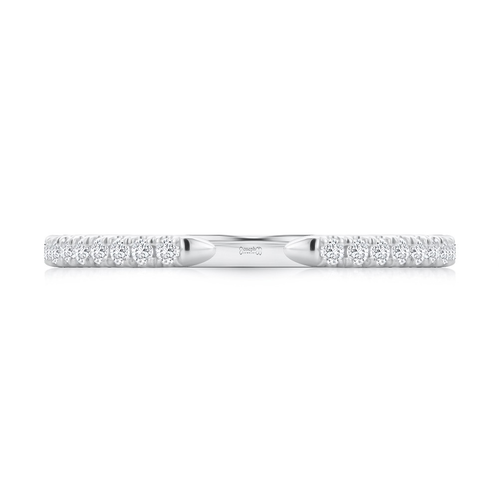 18k White Gold 18k White Gold Open Diamond Wedding Band - Top View -  108039
