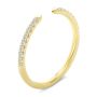 14k Yellow Gold Open Diamond Wedding Band - Three-Quarter View -  108039 - Thumbnail