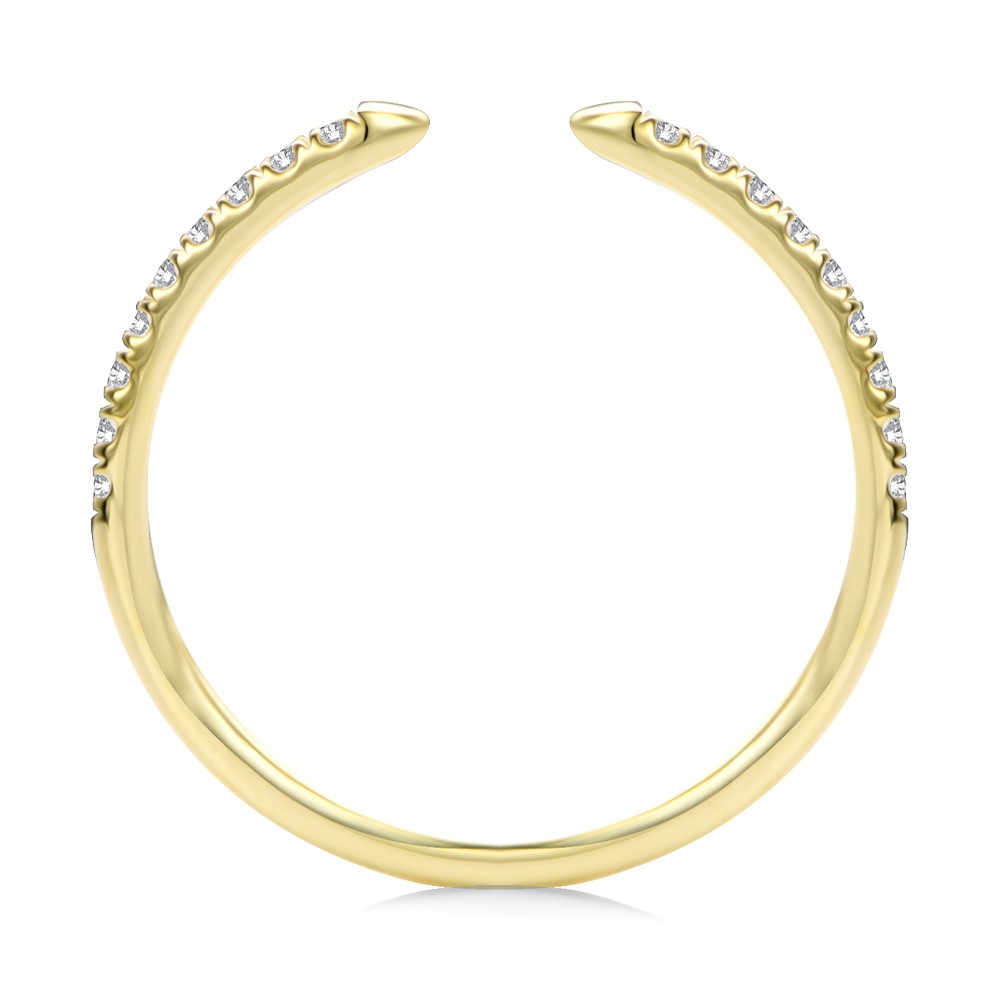 14k Yellow Gold Open Diamond Wedding Band - Front View -  108039