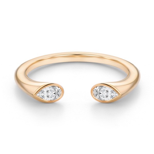 14k Rose Gold 14k Rose Gold Open Pear Shape Diamond Band - Flat View -  108035 - Thumbnail