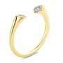 14k Yellow Gold Open Pear Shape Diamond Band - Three-Quarter View -  108035 - Thumbnail