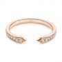 18k Rose Gold 18k Rose Gold Open Stackable Women's Diamond Wedding Band - Flat View -  105315 - Thumbnail