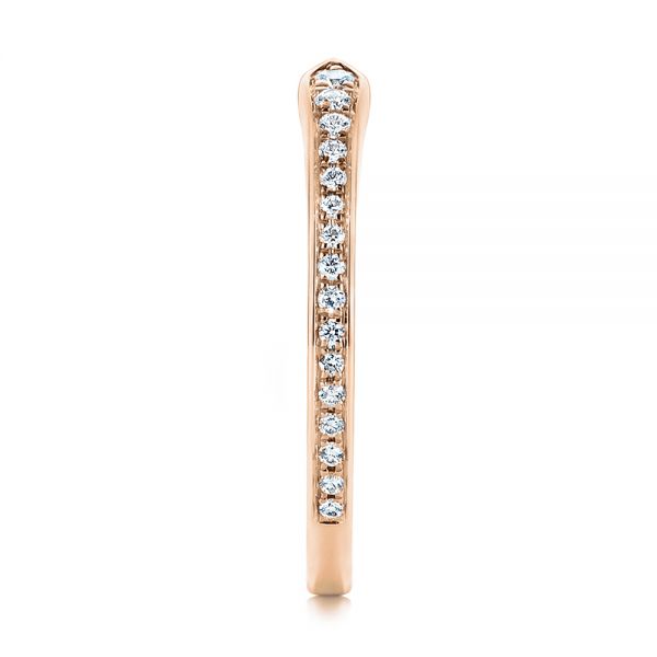 18k Rose Gold 18k Rose Gold Open Stackable Women's Diamond Wedding Band - Side View -  105315