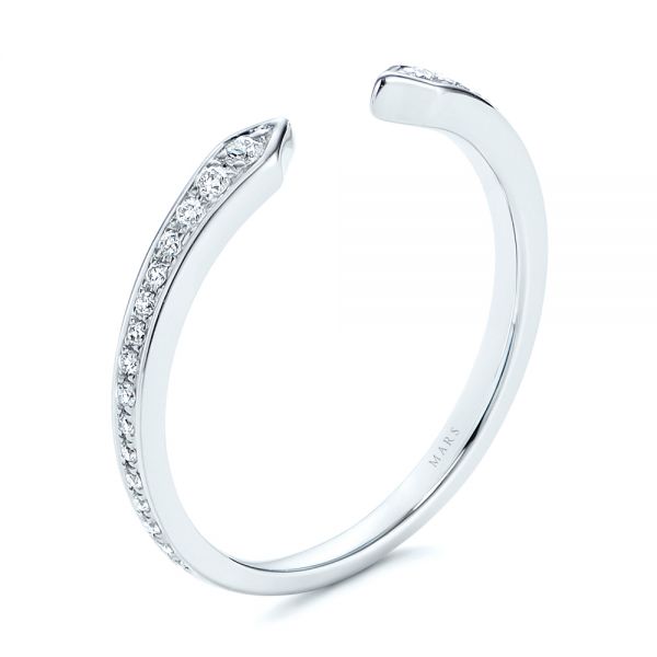  Platinum Platinum Open Stackable Women's Diamond Wedding Band - Three-Quarter View -  105315