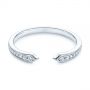 14k White Gold Open Stackable Women's Diamond Wedding Band - Flat View -  105315 - Thumbnail