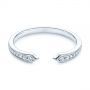 14k White Gold Open Stackable Women's Diamond Wedding Band - Flat View -  105315 - Thumbnail