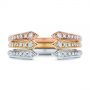 14k White Gold Open Stackable Women's Diamond Wedding Band - Top View -  105315 - Thumbnail