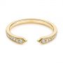 18k Yellow Gold 18k Yellow Gold Open Stackable Women's Diamond Wedding Band - Flat View -  105315 - Thumbnail