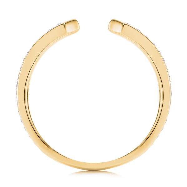 18k Yellow Gold 18k Yellow Gold Open Stackable Women's Diamond Wedding Band - Front View - 105315