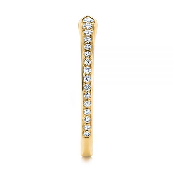 18k Yellow Gold 18k Yellow Gold Open Stackable Women's Diamond Wedding Band - Side View - 105315