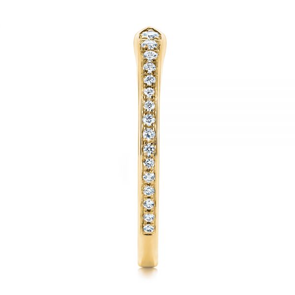 14k Yellow Gold 14k Yellow Gold Open Stackable Women's Diamond Wedding Band - Side View -  105315