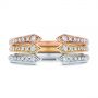 18k Yellow Gold 18k Yellow Gold Open Stackable Women's Diamond Wedding Band - Top View -  105315 - Thumbnail