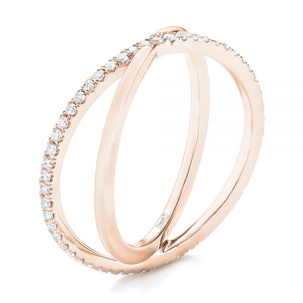 14k Rose Gold 14k Rose Gold Orbit Eternity Diamond Band - Three-Quarter View -  103317