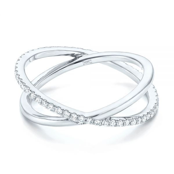 18k White Gold Orbit Eternity Diamond Band - Flat View - 103317