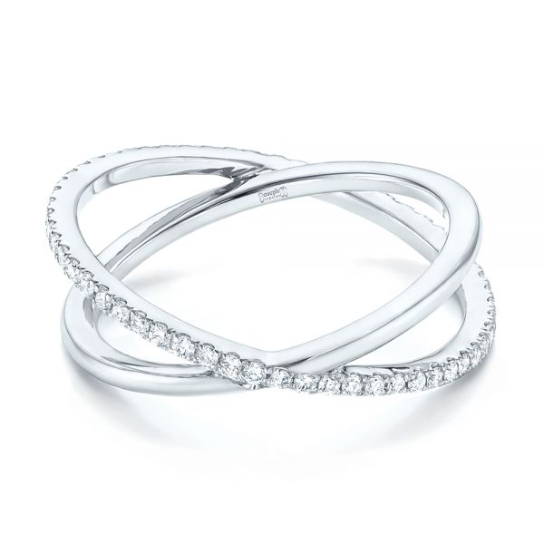 14k White Gold 14k White Gold Orbit Eternity Diamond Band - Flat View -  103317