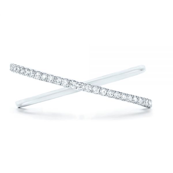 18k White Gold Orbit Eternity Diamond Band - Top View - 103317