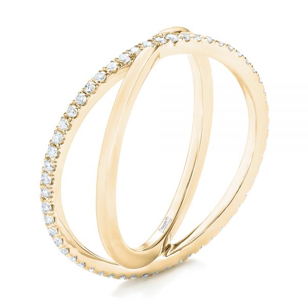 18k Yellow Gold 18k Yellow Gold Orbit Eternity Diamond Band - Three-Quarter View -  103317