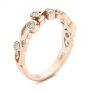 14k Rose Gold 14k Rose Gold Organic Bezel Diamond Wedding Band - Three-Quarter View -  105295 - Thumbnail