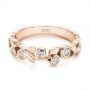 18k Rose Gold 18k Rose Gold Organic Bezel Diamond Wedding Band - Flat View -  105295 - Thumbnail